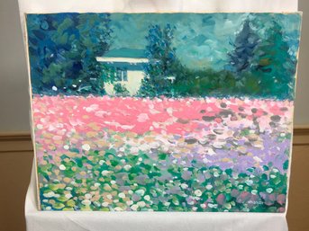 Original James Pascucci Oil On Canvas Painting White House / Garden - SKU: AA875849