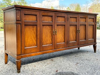 A Beautiful Vintage Paneled Fruit Wood Credenza By White Fine Furniture
