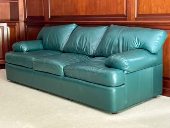 A Vintage Italian Leather Sofa By Natuzzi