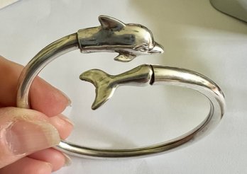 VINTAGE DOLPHIN STERLING SILVER BRACELET