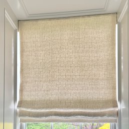 A Custom Lined Woven Cotton Waterfall Shade - Powder Room - Loc A