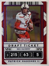 2020 Contenders Draft Patrick Mahomes Foil