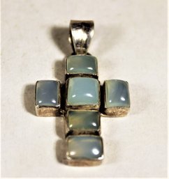 Sterling Silver Cross Pendant Having Translucent Stones