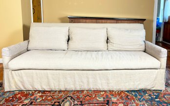 A Crate & Barrel Linen Sofa