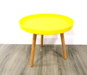 Yellow Round Plastic Side Table (2 Of 2)