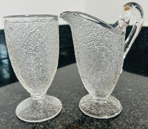 Textured Glass And Pitcher 6'