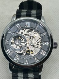 Sleek MG ORKINA MANUAL WINDING MEN'S WRISTWATCH WITH SKELETAL DIAL