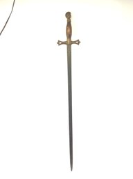 Masonic Knights Templar Cross Wood Brass Metal Sword