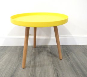 Yellow Round Plastic Side Table (1 Of 2)