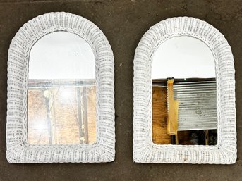 A Pair Of Vintage Wicker Mirrors