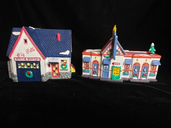 Department 56 Snow Village Honeymooner Motel & Service Station With Boxes