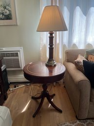 Regency Style Round Side Table & Lamp