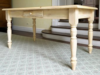 A Pine Farm Table By Mastercraft (1 Of 2 In Sale) - Chipped Drawer