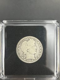 Beautiful 1908-O Barber Silver Quarter