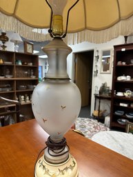 Frosted Glass Lamp With Victorian Shade