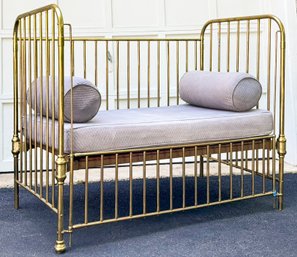 A Vintage Brass Crib - Or Daybed