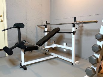 ParaBody Serious Steel - Adjustable Flat/Incline Bench With 2 Bars Leg Extension Segment