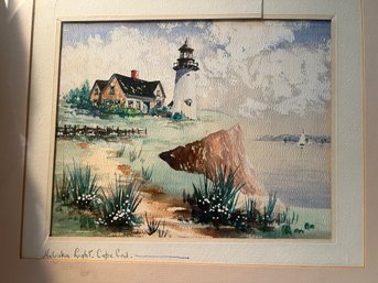 Framed Watercolor - Noboka Light Cape Cod