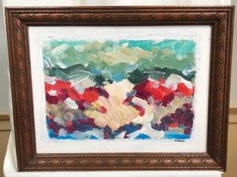 Original James Pascucci Oil On Board Painting - Abstract Garden - In Frame