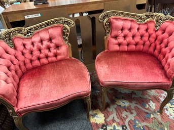 Pair Of Antique Tufted Chairs