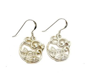 Sterling Silver Floral Dangle Earrings