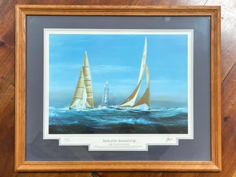 A Thompson America's Cup Lithograph 'Stars And Stripes' - Signed
