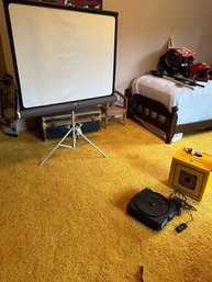 Kodak Slide Projector And Lite Challenger Screen