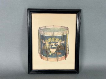 Vintage Americana Drum With Eagle Framed Print