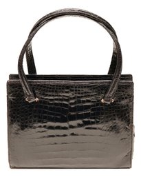 Lucille De Paris Alligator LisseTop Handle Frame Handbag