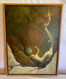 Oil On Board Signed Poole Birth Of Thetis