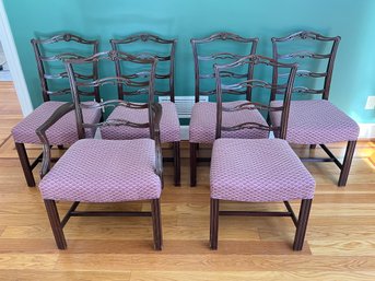 Set Of 6 Antique Mahogany Dining Chairs