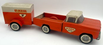 Original 1950s Pressed Steel NYLINT FORD U-HAUL TRUCK WITH TRAILER