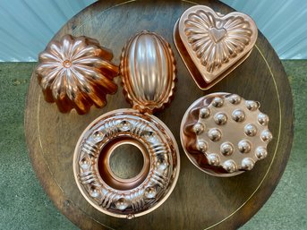 Lot Of Copper Kitchen Molds (5)