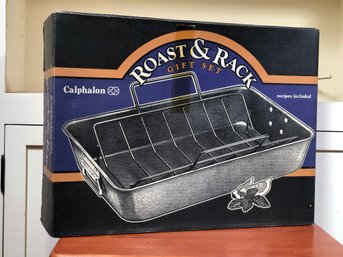 Very Nice Brand New CALPHALON Anodized Aluminum Roasting Pan And Steel Rack THANKSGIVING IS AROUND THE CORNER