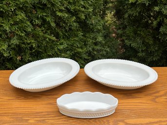 Milk Glass Serving Dishes