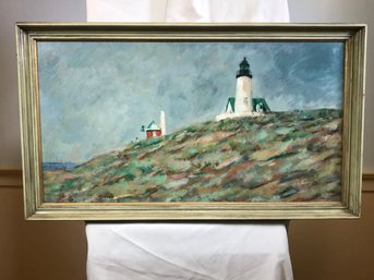 Fabulous Original James Pascucci Oil On Board Painting - Lighthouses - SKU: 9010-1057