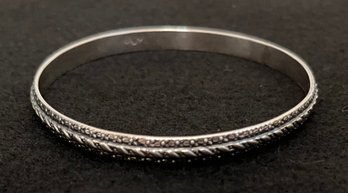 Vintage Sterling Silver Ornate Bangle Bracelet - 2 5/8 Diameter X 1/4 Wide - 8 12 Inches Circumference