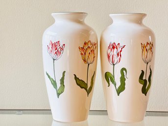 Pair Of Decorative Vases 'Tiffany Tulips'