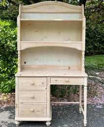 A Carved Pine Desk And Hutch Top - First Impressions By Thomasville