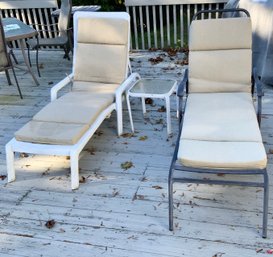 2 Lounge Chairs & Small Glass Top Side Table