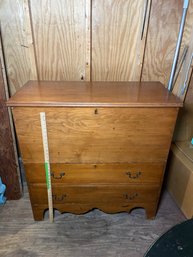 Wooden Pine Dove Tail Mule Chest Trunk With 2 Drawers 38x17x38.5