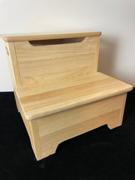 Wooden Step Stool With Storage