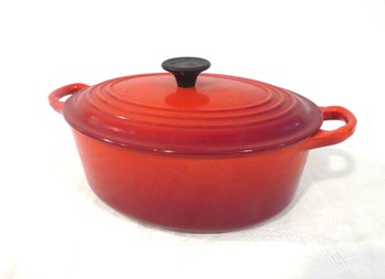 Le Creuset Cast Iron Oval Red Covered Casserole Pan France