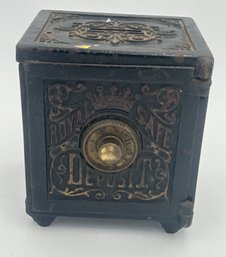 Antique Cast Iron Toy 'ROYAL SAFE DEPOSIT' Bank- Great Original Paint!