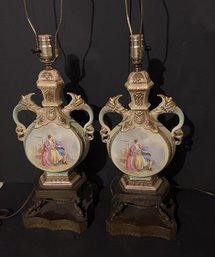 Pair Of Victorian Trophy Style Lamps