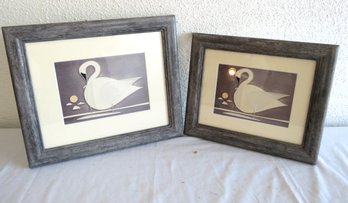 Pair Of Swan Framed Prints