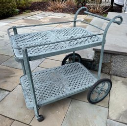 Vintage Outdoor Serving Cart - CAST CLASSICS - LEISURE LIVING - Cast Aluminum