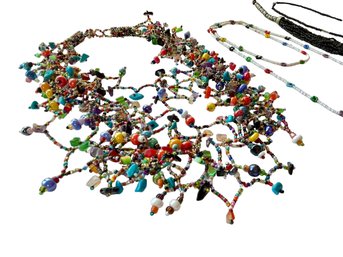 Collection Of Hand Beaded Necklaces For Your Styling Pleasure!