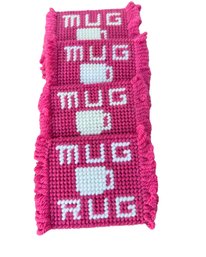 Lot Of Four MUG RUG Coasters - Needlepoint