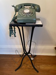Mid Century Wrought Iron And  Tiles Telephone Stand.